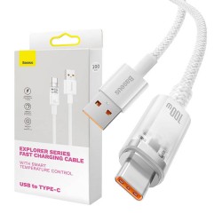 Kabel szybkiego ładowania Baseus USB do USB-C 6A,1m (Biały)