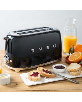 Toster Smeg TSF02BLEU czarny 4 kromek, metalowa obudowa