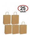 BSTech Torba Papierowa z rączką brązowa 210x110x270 zestaw 25 szt., Grubość : 120 gsm