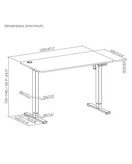 Biurko stolik Ergo Office elektryczna regulacja wysokości, do pracy stojąco siedzącej, max wys 114cm, ER-451