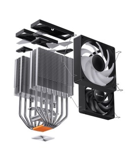 Jonsbo CR-3000 Chłodzenie procesora Dual Tower, ARGB - 2x 120 mm, czarne