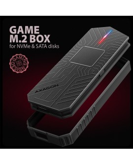 Obudowa SSD M.2 AXAGON EEM2-GAM, USB-C 10Gbps - NVMe & SATA SSD GAME M.2 box, bez skrótów