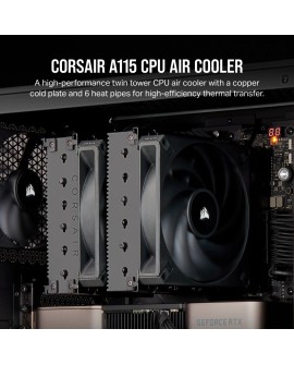 Corsair AF ELITE A115 Procesor Chłodnica powietrza 14 cm Czarny 1 szt.