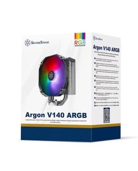 Silverstone SST-ARV140-ARGB system chłodzenia komputerów Procesor Chłodnica powietrza 14 cm Czarny, Szary 1 szt.