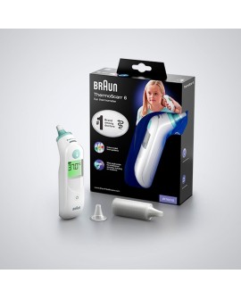 Braun ThermoScan 6 Termometr kontaktowy Biały Ucho Przyciski