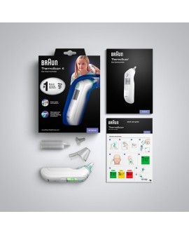 Braun ThermoScan 6 Termometr kontaktowy Biały Ucho Przyciski