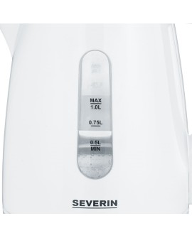 SEVERIN CZAJNIK ELEKTR. 1L , ZAKRYTA GRZAŁKA, WSKAŹNIK POZIOMU WODY, ANTYPOŚLIZGOWE NÓŻKI, PLASTIK, MOC 2200W WK3411