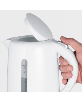 SEVERIN CZAJNIK ELEKTR. BIAŁY, PLASTIK, POJ. 1,7 L, ZAKRYTA GRZAŁKA, DUŻY OTWÓR, DŁ. PRZEWODU 70 CM, MOC 2200W WK4325