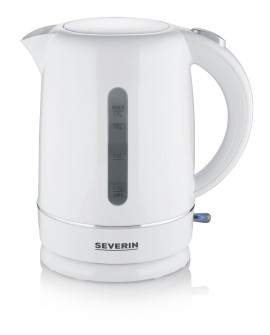 SEVERIN CZAJNIK ELEKTR. BIAŁY, PLASTIK, POJ. 1,7 L, ZAKRYTA GRZAŁKA, DUŻY OTWÓR, DŁ. PRZEWODU 70 CM, MOC 2200W WK4325