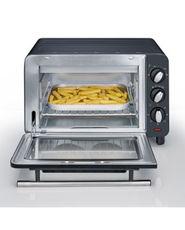 SEVERIN MINI PIEKARNIK PÓJ. 14 L, TEMP. 230°C, W ZESTAWIE RUSZT DO GRILLOWANIA, BLACHA I TACKA NA OKRUCHY, MOC 1200W TO2042