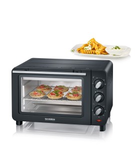 SEVERIN MINI PIEKARNIK PÓJ. 14 L, TEMP. 230°C, W ZESTAWIE RUSZT DO GRILLOWANIA, BLACHA I TACKA NA OKRUCHY, MOC 1200W TO2042