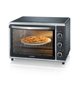 SEVERIN MINI PIEKARNIK, TERMOOBIEG, TEMP. DO 230°C, TIMER DO 120 MIN, KAMIEŃ DO PIZZY, RUSZT, ROŻEN , 42 L, 1800W TO2058