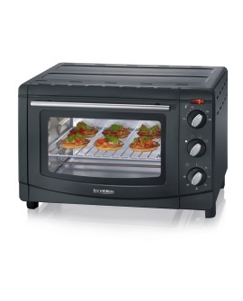 SEVERIN MINI PIEKARNIK, 20 L, TIMER DO 60 MIN, TEMP. OD 100°C DO 230°C, TACA, BLACHA, RUSZT DO GRILLOWANIA, MOC 1500W TO2067