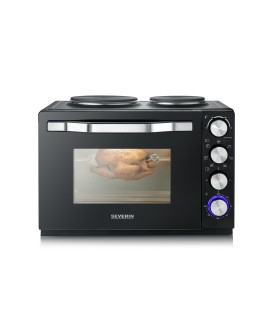 SEVERIN MINI PIEKARNIK Z PŁYTAMI DO GOTOWANIA, ZAKRES TEMP. 100°C-230°C, TIMER DO 120 MIN, 30 L, 1500W TO2074