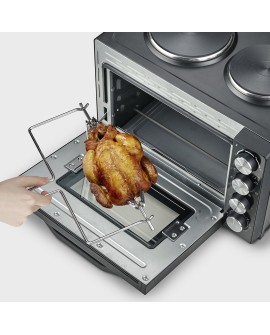 SEVERIN MINI PIEKARNIK Z PŁYTAMI DO GOTOWANIA, ZAKRES TEMP. 100°C-230°C, TIMER DO 120 MIN, 30 L, 1500W TO2074