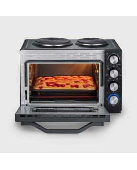 SEVERIN MINI PIEKARNIK Z PŁYTAMI DO GOTOWANIA, ZAKRES TEMP. 100°C-230°C, TIMER DO 120 MIN, 30 L, 1500W TO2074