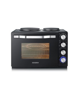 SEVERIN MINI PIEKARNIK Z PŁYTAMI DO GOTOWANIA, ZAKRES TEMP. 100°C-230°C, TIMER DO 120 MIN, 30 L, 1500W TO2074