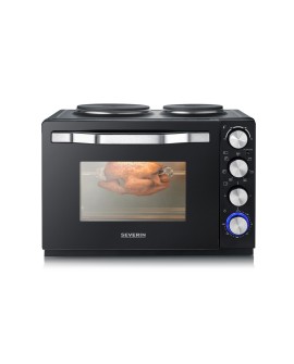 SEVERIN MINI PIEKARNIK Z PŁYTAMI DO GOTOWANIA, ZAKRES TEMP. 100°C-230°C, TIMER DO 120 MIN, 30 L, 1500W TO2074