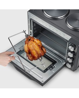 SEVERIN MINI PIEKARNIK Z PŁYTAMI DO GOTOWANIA, ZAKRES TEMP. 100°C-230°C, TIMER DO 120 MIN, 30 L, 1500W TO2074