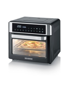 SEVERIN MINI PIEKARNIK Z FUNKCJĄ AIR FRYER, 12 AUTO. PROGRAMÓW, WYŚWIELACZ DOTYKOWY LED, TEMP. 40°C-220°C, 25 L ,2200W TO2077