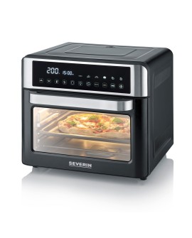 SEVERIN MINI PIEKARNIK Z FUNKCJĄ AIR FRYER, 12 AUTO. PROGRAMÓW, WYŚWIELACZ DOTYKOWY LED, TEMP. 40°C-220°C, 25 L ,2200W TO2077