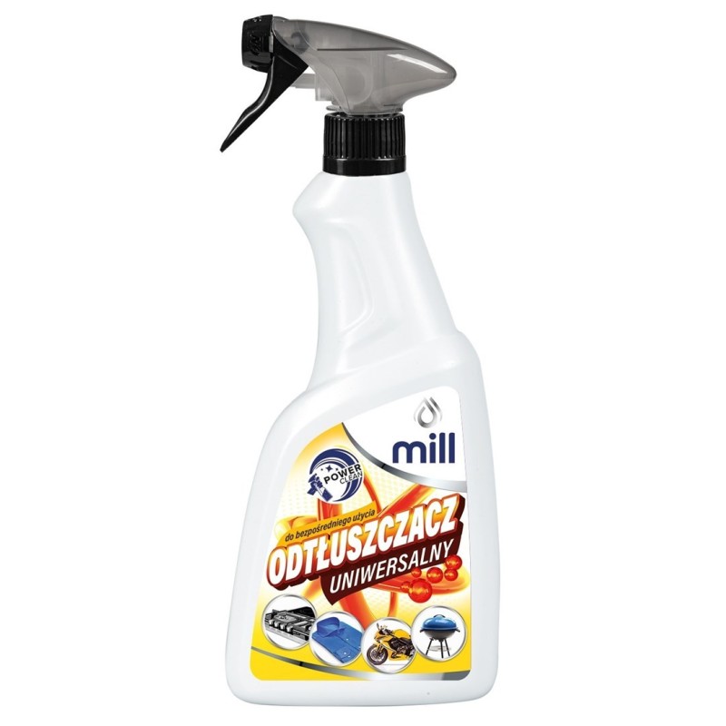 MILL CLEAN odtłuszczacz Uniwersalny Odplamiacz na tłuste plamy. Produkt do odzieży, tworzyw sztucznych. 555 ml. (opak.zb 6 szt.)