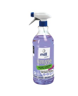 MILL CLEAN UMYJE płyn do mycia szyb, luster, glazury o zapachu Maciejki 1,22l (opak.zb 9 szt.)