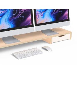POUT Eyes9 – Podstawka pod dwa monitory z uniwersalnym bezprzewodowym systemem ładowania urządzeń, kolor biały