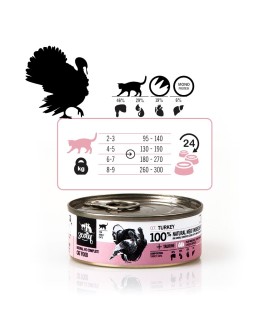 3Coty TURKEY for Adult cats 80g