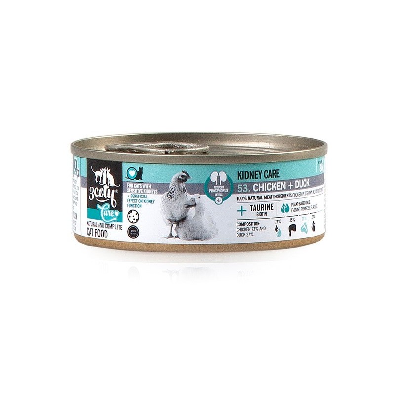 3Coty CHICKEN + DUCK Care for cats with sensitive kidneys 80g