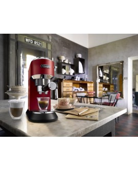 Ekspres kolbowy DeLonghi Dedica Style EC 685.R (1300W kolor czerwony) (WYPRZEDAŻ)