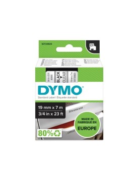 DYMO D1 - Standard Etykiety - Czarny na Transparent - 19mm x 7m