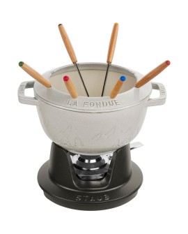 Zestaw do fondue Staub - 20 cm, Biała trufla