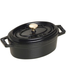 Mini garnek żeliwny owalny Staub - 250 ml, Czarny