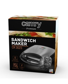 Opiekacz do kanapek CAMRY CR 3023 (1100W kolor czarny, kolor srebrny)