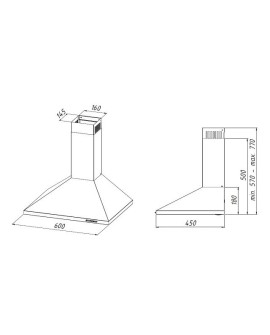 Okap AKPO WK-4 CLASSIC MINI 60 INOX / T300 / GU10 / SREBRNY DF102 / SREBRNY FILTR