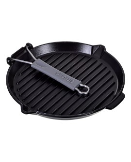 Okrągła patelnia żeliwna grillowa STAUB 40509-426-0 - czarna 27 cm