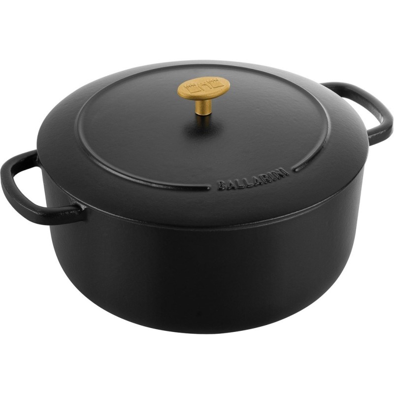 Garnek żeliwny okrągły Ballarini Bellamonte - 7 ltr, Czarny