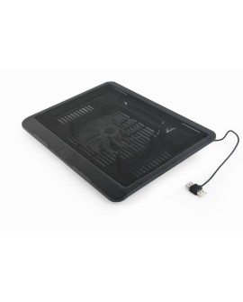 GEMBIRD PODSTAWKA CHŁODZĄCA POD NOTEBOOKA 15" 1X WENTYLATOR 12CM, PODŚWIETLENIE LED, NBS-1F15-04