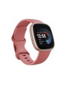 Fitbit versa 4 smart watch, pink body with pink silicone strap