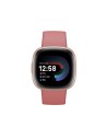 Fitbit versa 4 smart watch, pink body with pink silicone strap