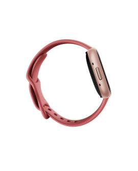 Fitbit versa 4 smart watch, pink body with pink silicone strap
