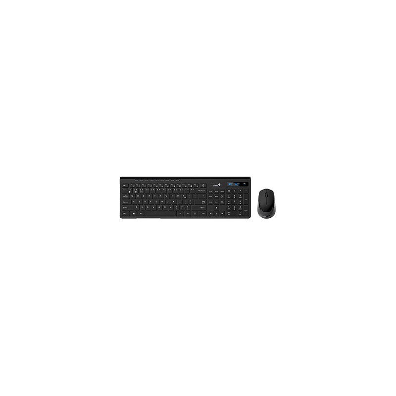 Genius SlimStar 8230 zestaw klawiatura bezprzewodowa CZ/SK, czarna z myszą optyczną bezprzewodową, 1x AA, 1x AA, klasyczna, Dual
