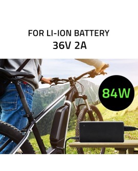 QOLTEC ŁADOWARKA DO BATERII ROWERU ELEKTRYCZNEGO 36V | 42V | 2A | 5.52.1