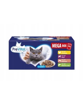 PREVITAL saszetki dla kota mix smaków box 40x100g
