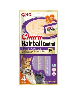 INABA CAT CHURU HAIRBALL TUNA 4x14g (56g)
