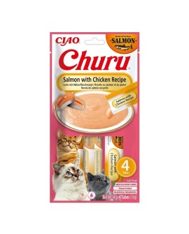 INABA CAT CHURU SALMON WITH CHICKEN przysmak dla kota 4x14g (56g)