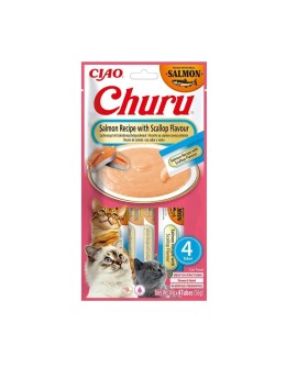 INABA CAT CHURU SALMON WITH SCALLOP przysmak dla kota 4x14g (56g)