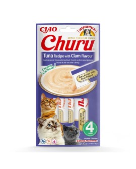 INABA CAT CHURU TUNA WITH CLAM FLAVOUR 4x14g (56g)
