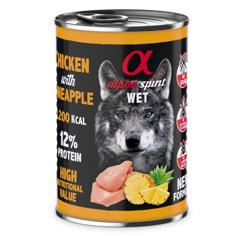 Alpha Spirit kurczak/ananas mokra karma pies 400 g